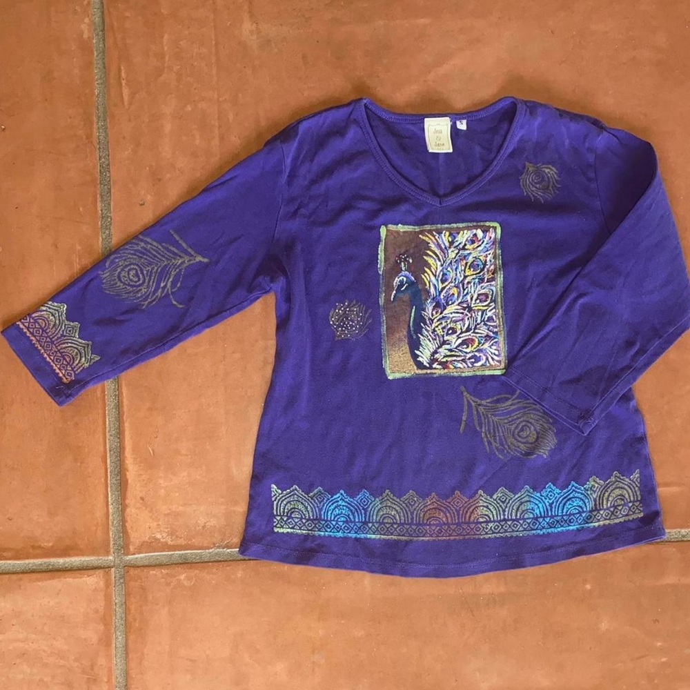 Vintage Purple Jess & Jane 3/4 sleeve top